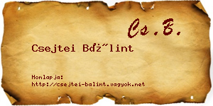Csejtei Bálint névjegykártya