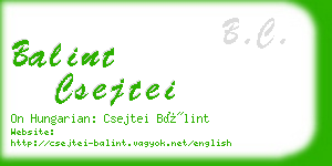 balint csejtei business card